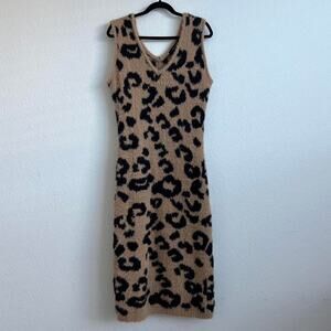 Fuzzy vintage cheetah print dress